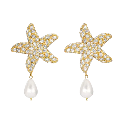Zepplin The Label Stella Di Mare Earrings In Gold