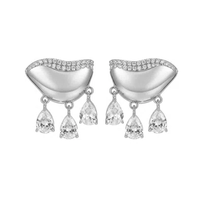 Zepplin The Label Women's Aphrodite Earrings - Silver In White