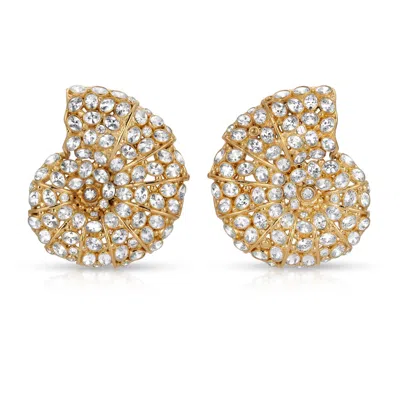Zepplin The Label Women's Nautilus Earrings - Large Gold Shell Earrings - Statement Earrings