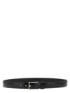 Zerbini Claudio Brushed Black Leather Belt In Black