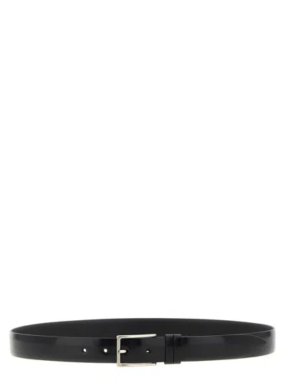 ZERBINI CLAUDIO BRUSHED BLACK LEATHER BELT