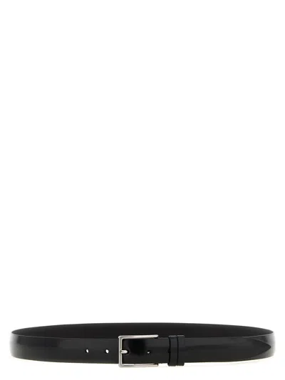 Zerbini Claudio Brushed Leather Belt In Black