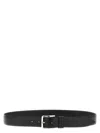 Zerbini Claudio Polished Metal Buckle Leather Belt In Black