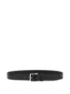 Zerbini Claudio Polished Metal Buckle Leather Belt In Black