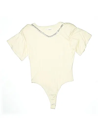 Pre-owned Zerina Akers For Bar Iii Bodysuit In White