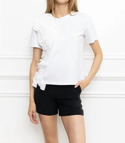 Zero Degree Celsius 3d Ruffle Top In White