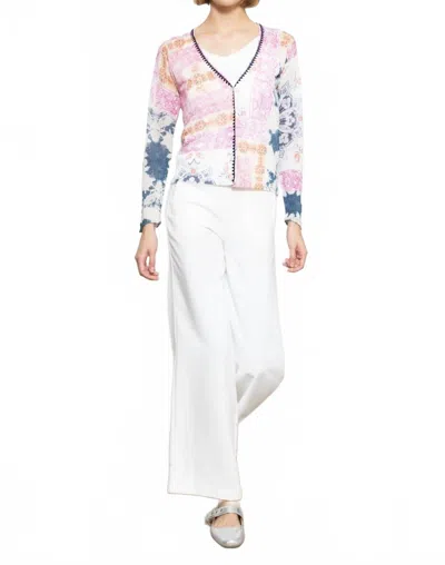 Zero Degree Celsius Block Print Cardigan In Multi In Pink