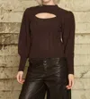 Zero Degree Celsius Chest Cut Out Sweater In Brown In Brown