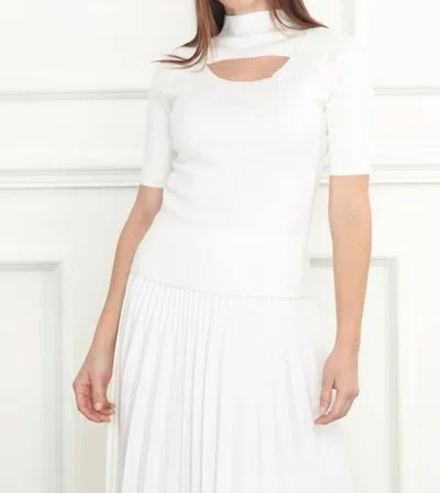 Zero Degree Celsius Mock Neck Open Chest Sweater In Ivory