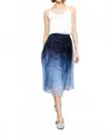 Zero Degree Celsius Two Tone Mesh Skirt In Navy In Blue