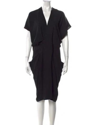 Pre-owned Zero + Maria Cornejo Acetate Midi Length Dress In Black