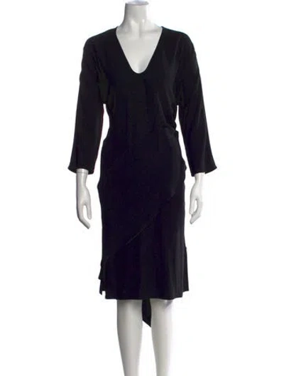 Pre-owned Zero + Maria Cornejo Acetate Midi Length Dress In Black