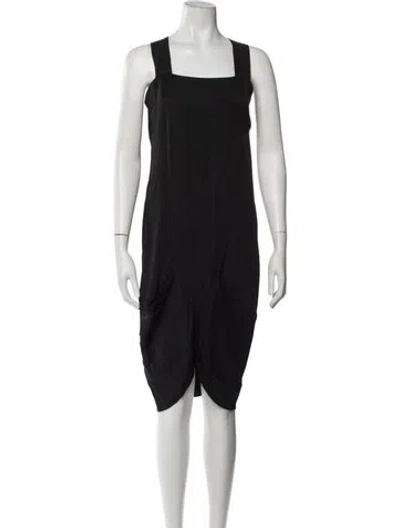 Pre-owned Zero + Maria Cornejo Acetate Midi Length Dress In Black