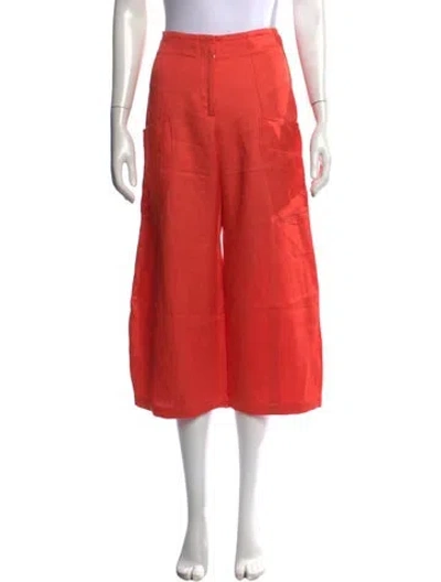 Pre-owned Zero + Maria Cornejo Acetate Wide Leg Pants In Orange