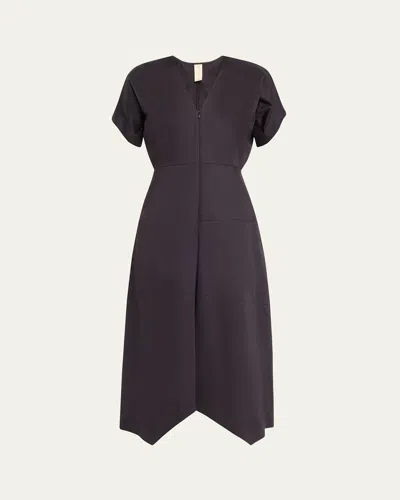 Zero + Maria Cornejo Aissa Joi Handkerchief Midi Dress In Black