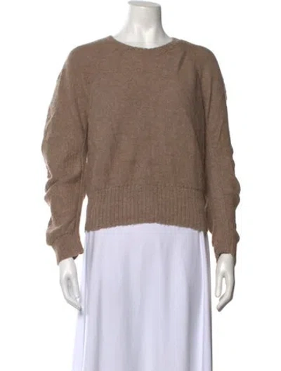 Pre-owned Zero + Maria Cornejo Alpaca Crew Neck Sweater In Brown/neutrals