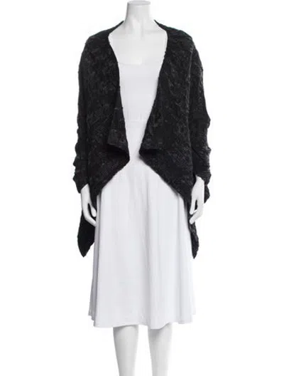 Pre-owned Zero + Maria Cornejo Alpaca Patterned Jacket In Black