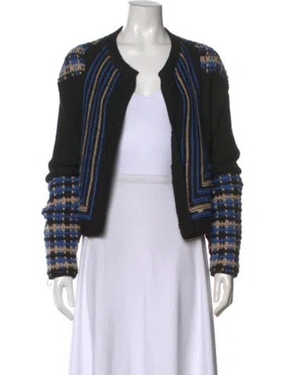 Pre-owned Zero + Maria Cornejo Alpaca Patterned Sweater In Black