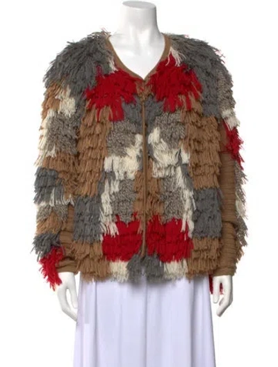 Pre-owned Zero + Maria Cornejo Alpaca Patterned Sweater In Neutrals