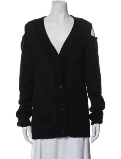 Pre-owned Zero + Maria Cornejo Alpaca V-neck Sweater In Black