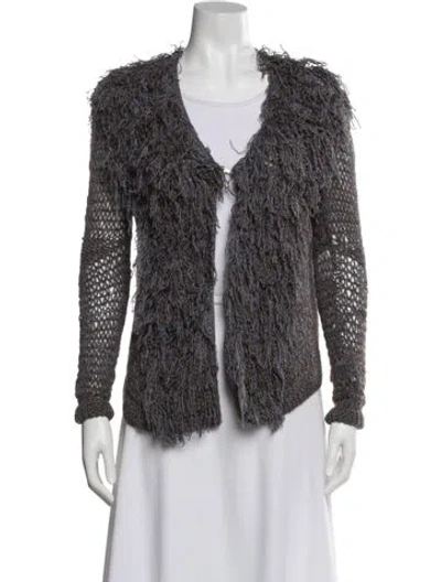 Pre-owned Zero + Maria Cornejo Alpaca V-neck Sweater In Purple