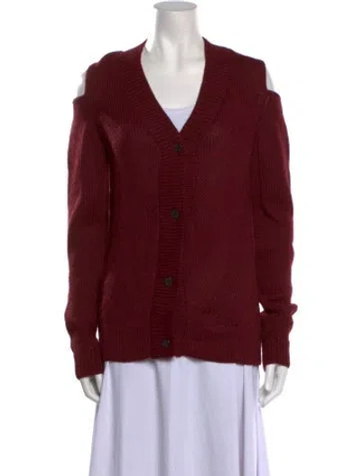 Pre-owned Zero + Maria Cornejo Alpaca V-neck Sweater In Red