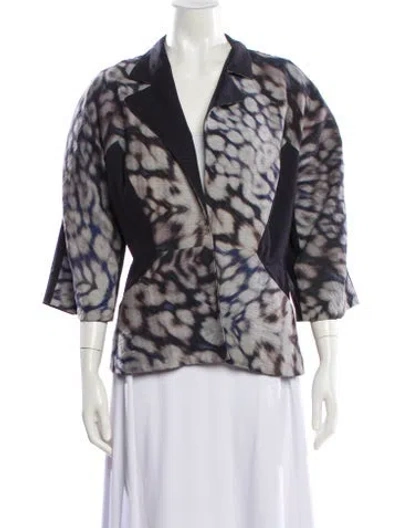 Pre-owned Zero + Maria Cornejo Animal Print Evening Jacket In Blue
