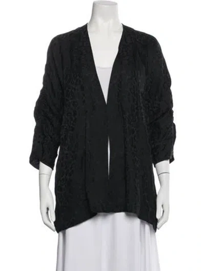 Pre-owned Zero + Maria Cornejo Animal Print Jacket In Black