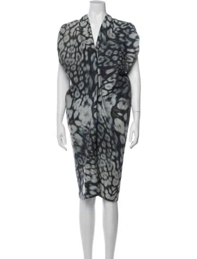 Pre-owned Zero + Maria Cornejo Animal Print Knee-length Dress In Grey