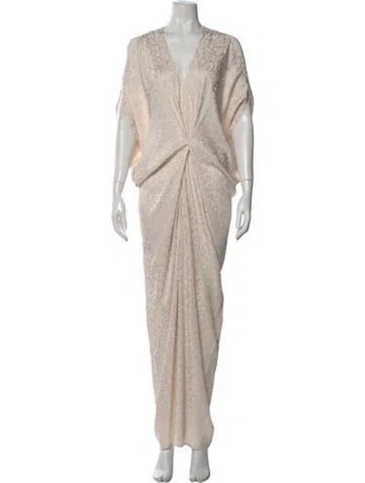 Pre-owned Zero + Maria Cornejo Animal Print Long Dress In Neutral