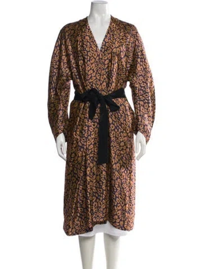 Pre-owned Zero + Maria Cornejo Animal Print Robe In Blue/orange