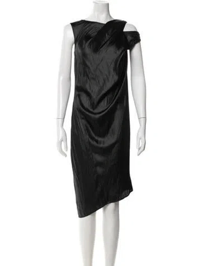 Pre-owned Zero + Maria Cornejo Asymmetrical Knee-length Dress In Blue