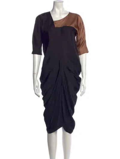 Pre-owned Zero + Maria Cornejo Asymmetrical Knee-length Dress In Blue