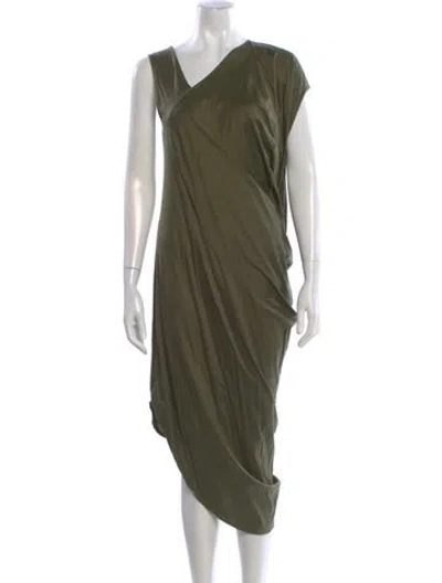 Pre-owned Zero + Maria Cornejo Asymmetrical Long Dress In Green