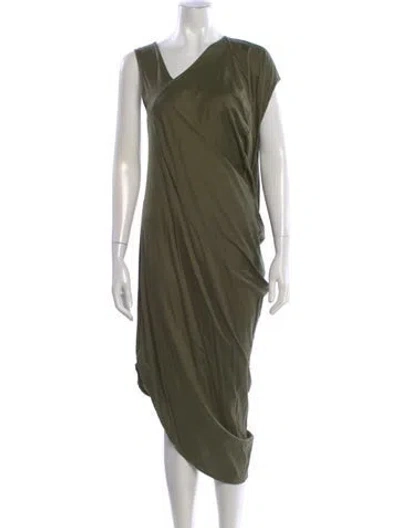 Pre-owned Zero + Maria Cornejo Asymmetrical Long Dress In Green