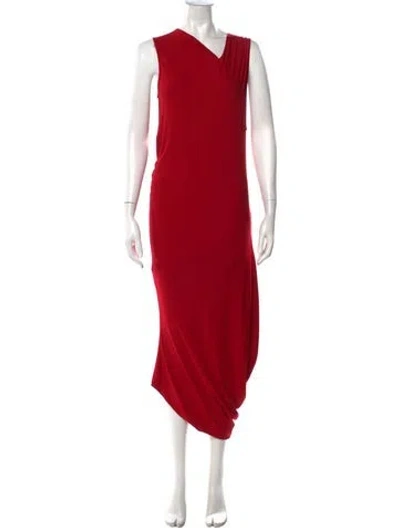 Pre-owned Zero + Maria Cornejo Asymmetrical Long Dress In Red