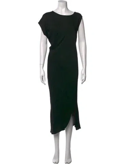 Pre-owned Zero + Maria Cornejo Asymmetrical Midi Length Dress In Black