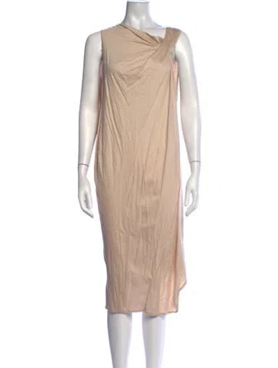 Pre-owned Zero + Maria Cornejo Asymmetrical Midi Length Dress In Neutrals