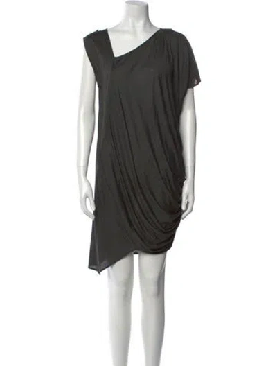 Pre-owned Zero + Maria Cornejo Asymmetrical Mini Dress In Green