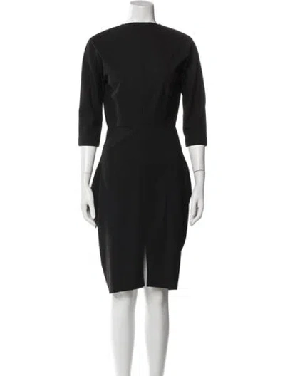 Pre-owned Zero + Maria Cornejo Bateau Neckline Knee-length Dress In Blue