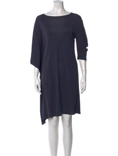 Pre-owned Zero + Maria Cornejo Bateau Neckline Knee-length Dress In Blue