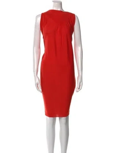 Pre-owned Zero + Maria Cornejo Bateau Neckline Knee-length Dress In Orange