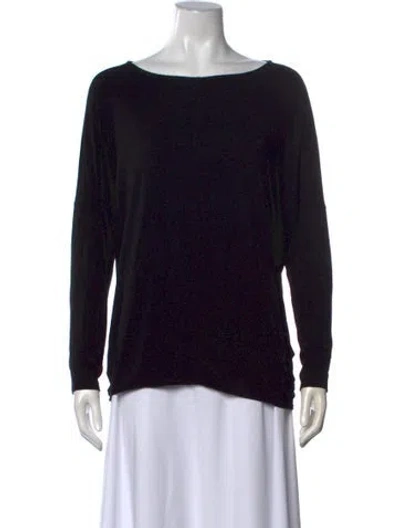 Pre-owned Zero + Maria Cornejo Bateau Neckline Long Sleeve Top In Black