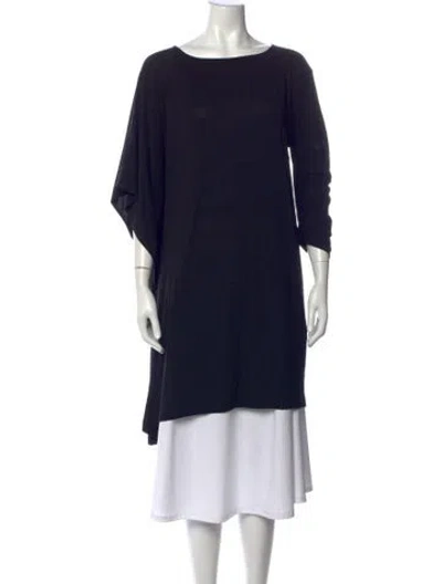 Pre-owned Zero + Maria Cornejo Bateau Neckline Long Sleeve Top In Blue