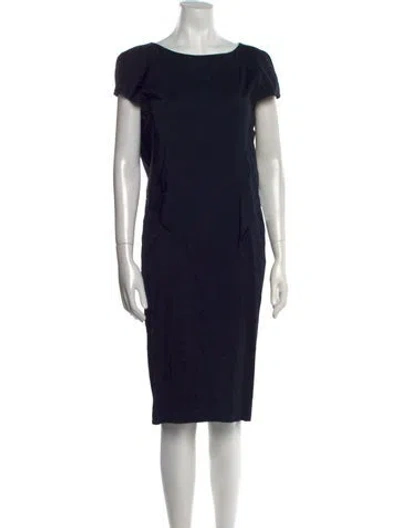 Pre-owned Zero + Maria Cornejo Bateau Neckline Midi Length Dress In Black