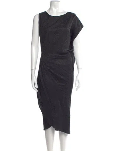 Pre-owned Zero + Maria Cornejo Bateau Neckline Midi Length Dress In Black