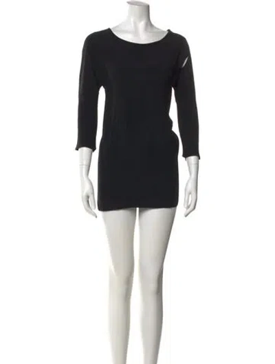 Pre-owned Zero + Maria Cornejo Bateau Neckline Mini Dress In Black