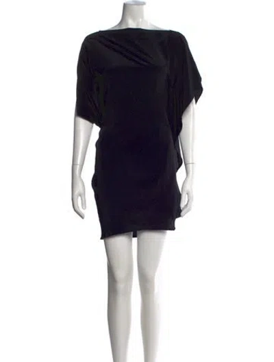 Pre-owned Zero + Maria Cornejo Bateau Neckline Mini Dress In Black