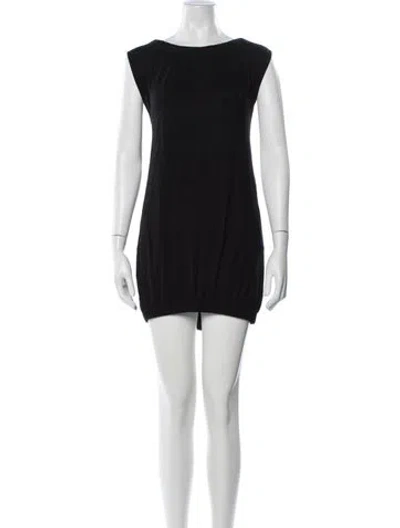 Pre-owned Zero + Maria Cornejo Bateau Neckline Mini Dress In Black