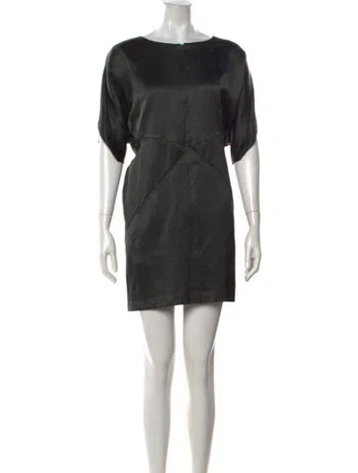 Pre-owned Zero + Maria Cornejo Bateau Neckline Mini Dress In Green